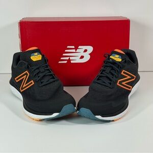 New Balance Fresh Foam Men’s 680v7 Black/Vibrant Orange & Apricot Size 10 4E